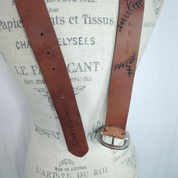 Lucky Brand Brown Leather Belt - Picture 7 of 11